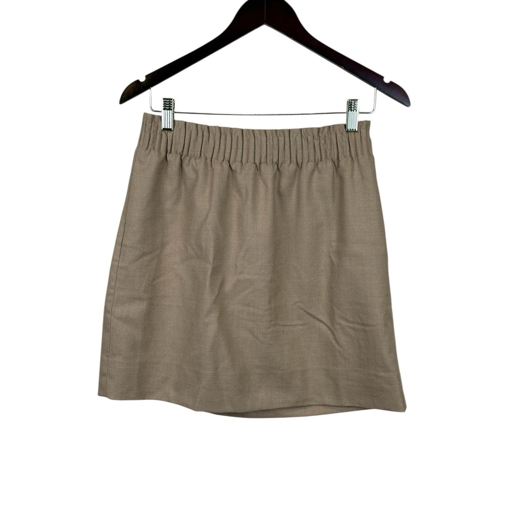 J.Crew Tan Elastic Waistband Paperbag Mini Skirt Size‎ 4